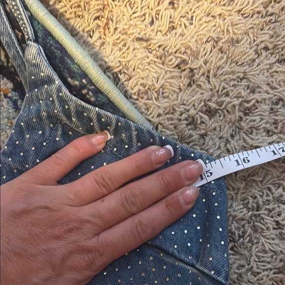 NEW YOUNG FABULOUS & BROKE DENIM RHINESTONE WINSLOW MINI DRESS - Picture 10 of 12